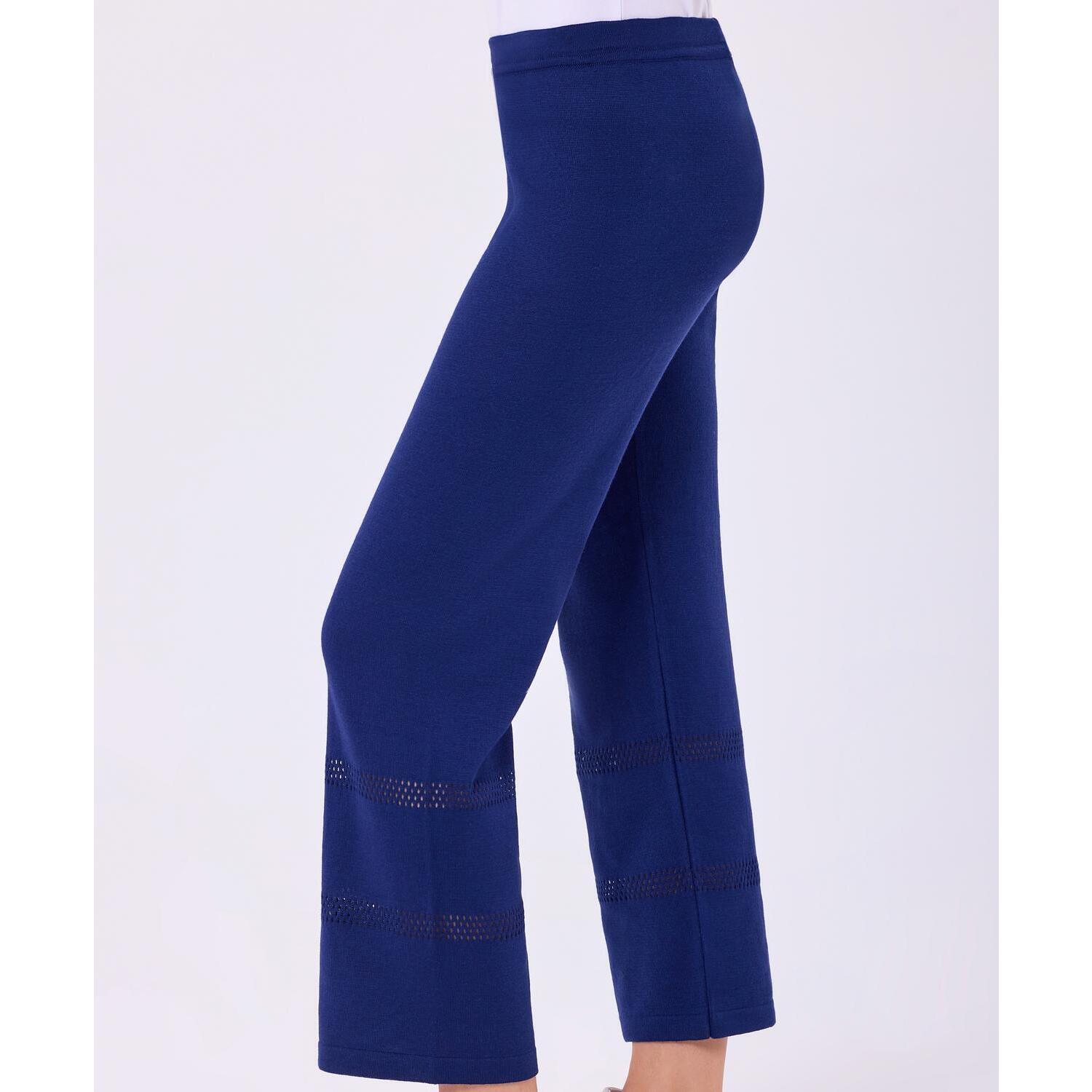 New French Kyss Women's Crochet Detail Pant In Navy